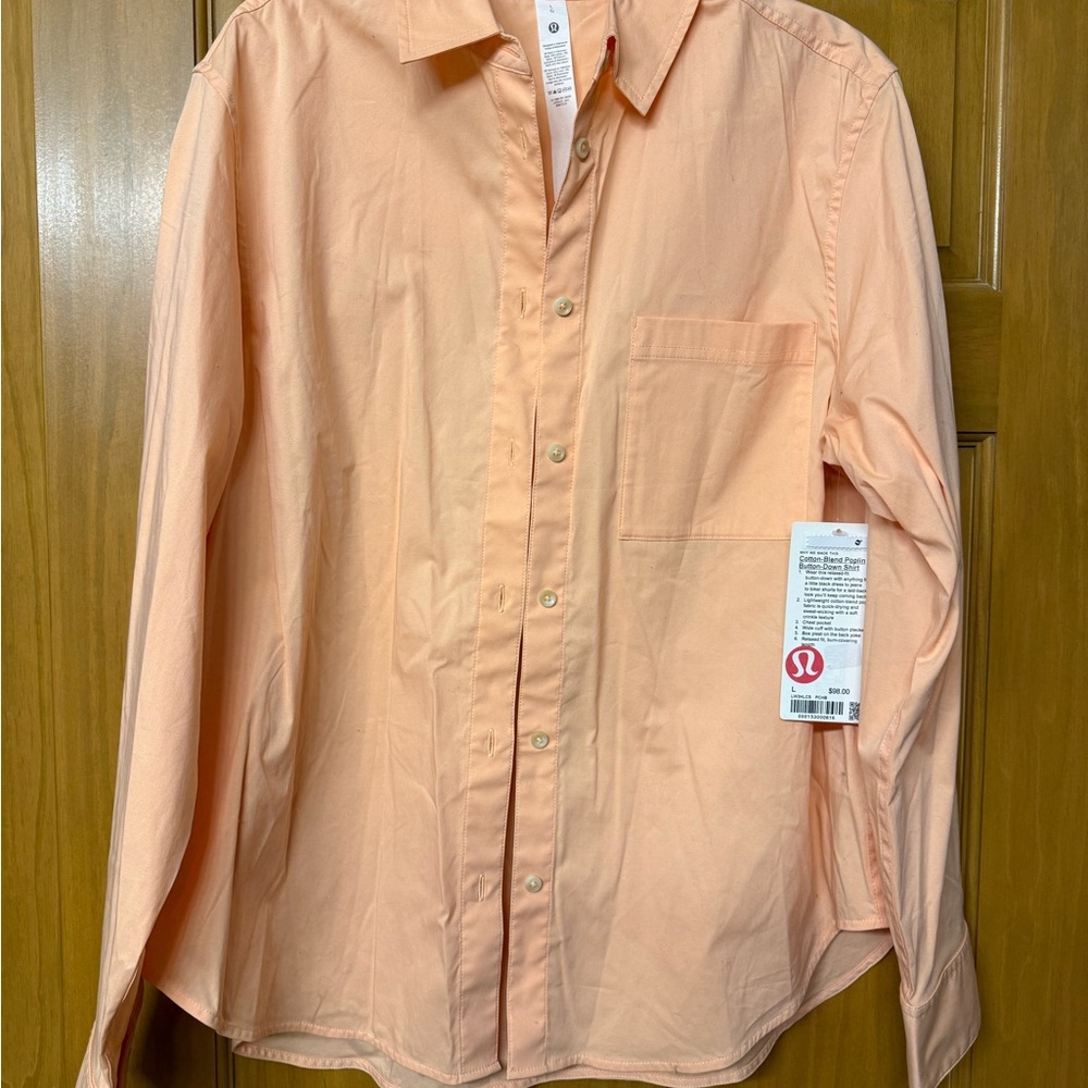 Lululemon Athletica Peach Button Down Shirt NWT